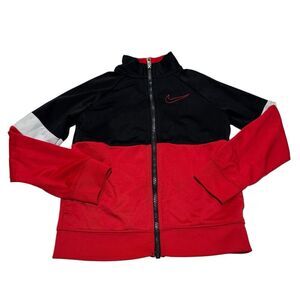 Nike Red & Black Full Zip Athletic Track Jacket